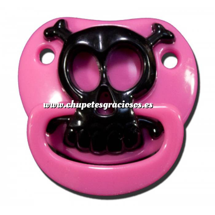 Imagen Chupetes Dientes Chupete Calavera Rosa - Pink Skull Pacifier Billy Bob 